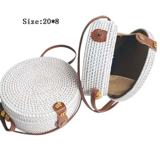 Bohemian Woven Data-driven Beach Crossbody Circular Special promotions Handmade Bags Rattan Bags