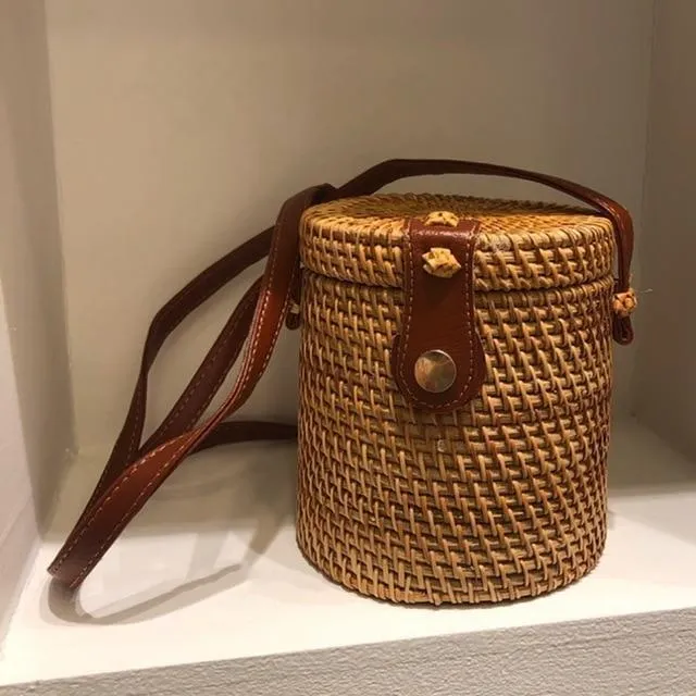 Bohemian Woven Data-driven Beach Crossbody Circular Special promotions Handmade Bags Rattan Bags