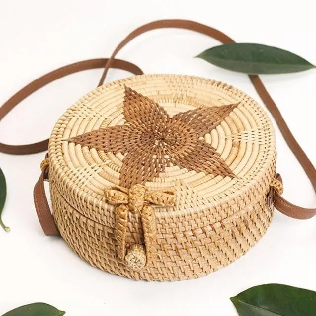 Bohemian Woven Data-driven Beach Crossbody Circular Special promotions Handmade Bags Rattan Bags