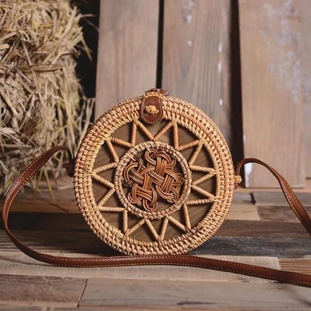 Bohemian Woven Data-driven Beach Crossbody Circular Special promotions Handmade Bags Rattan Bags
