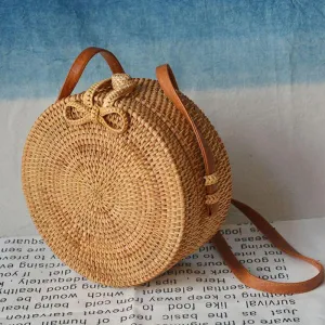 Bohemian Woven Data-driven Beach Crossbody Circular Special promotions Handmade Bags Rattan Bags
