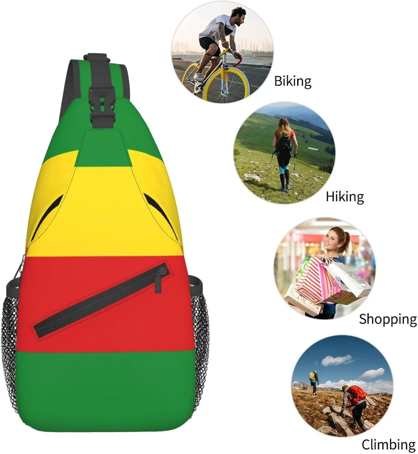 Boho Mandala Abstract Flower Sling Bag Adjustable Crossbody Bag Casual Chest Bags Travel Shoulder Backpack