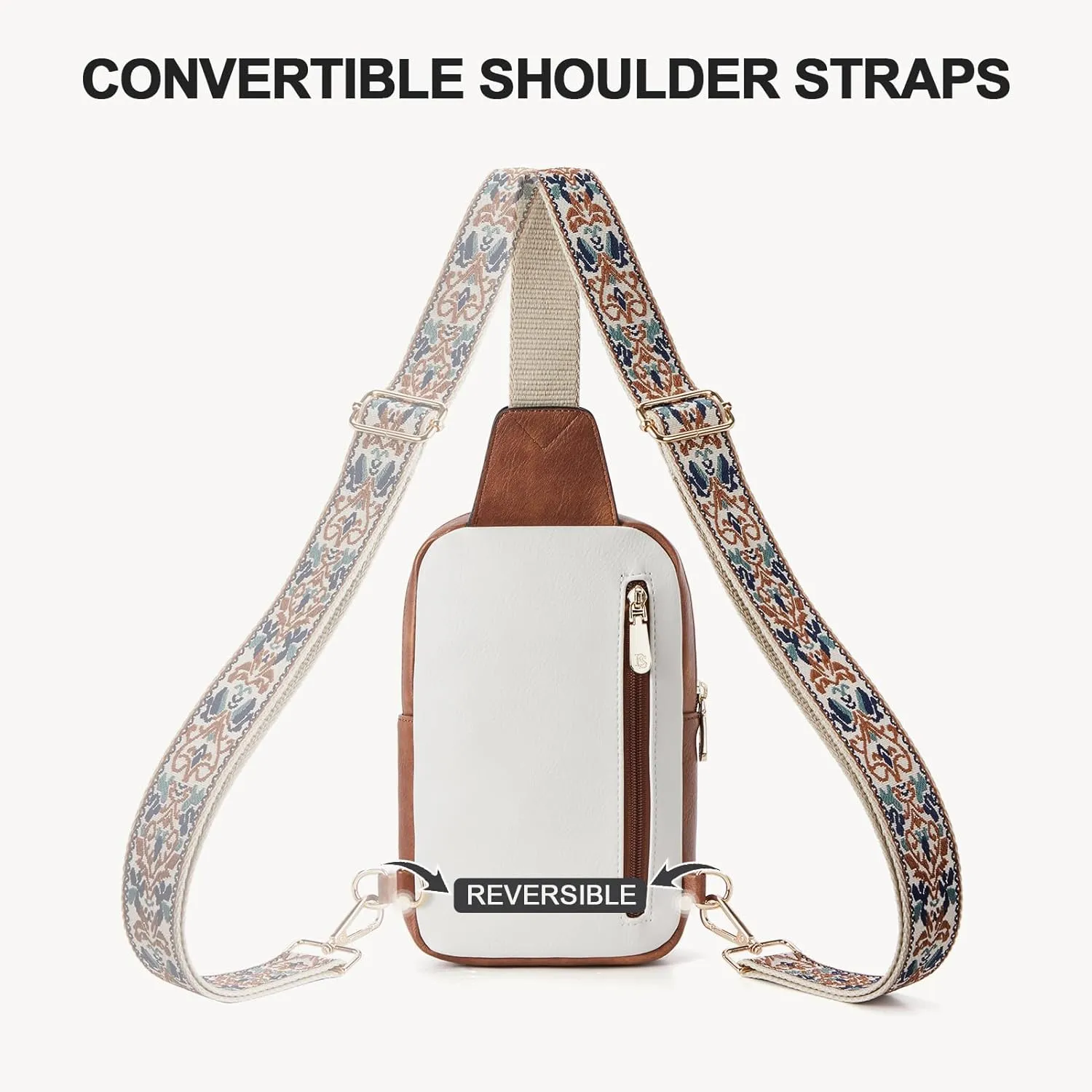 BOSTANTEN Sling Bag Quilted Crossbody Bags for Women Cross Body Purse Leather Fanny Pack with Adjustable Guitar Strap
