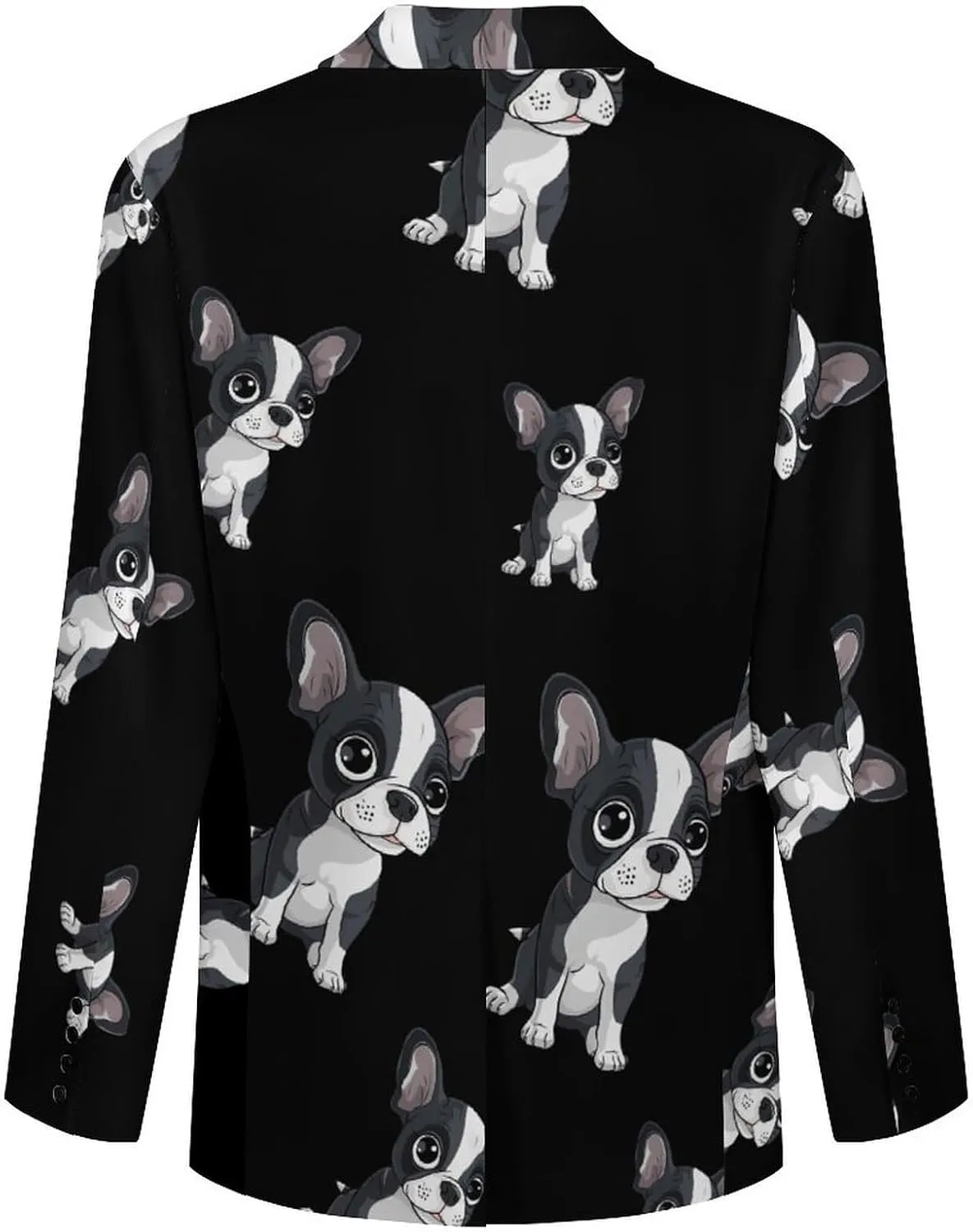 Boston Terrier Mens Blazer Two Button Sport Coat Lightweight Suit Jacket for Travel Business Wedding