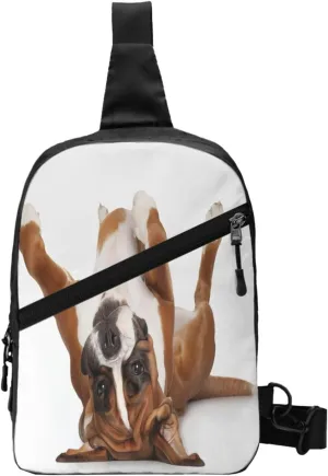 Boxer Dog Sling Bag for Men Women, Small Crossbody Sling Backpack Shoulder Chest Bag, Anti Theft Travel Hiking Sports