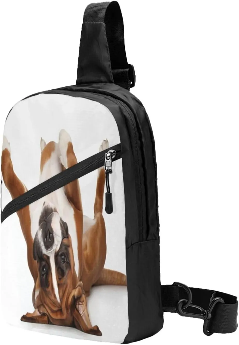 Boxer Dog Sling Bag for Men Women, Small Crossbody Sling Backpack Shoulder Chest Bag, Anti Theft Travel Hiking Sports
