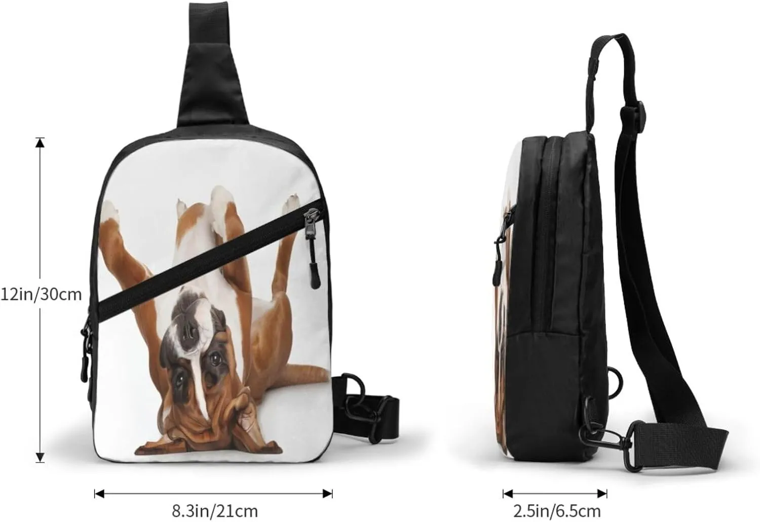 Boxer Dog Sling Bag for Men Women, Small Crossbody Sling Backpack Shoulder Chest Bag, Anti Theft Travel Hiking Sports