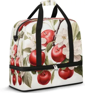 Branch Of Apples Travel Duffel Bag, Travel Essentials, Gym Bag for Women, Weekender Overnight Bag With Shoes Compartment, Carry On Bags for Airplanes