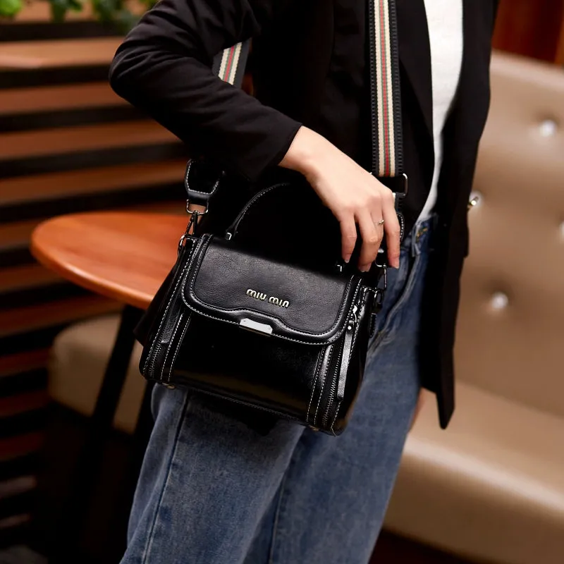 Brand Genuine Leather Women's Hand-Carrying Casual Shoulder Bag