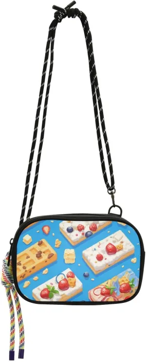Breakfast Yummy Waffles Yellow Black Crossbody Bags for Women Fashion with Adjustable Strap Mini Shoulder Bag Have a meal bolso de mano para mujer
