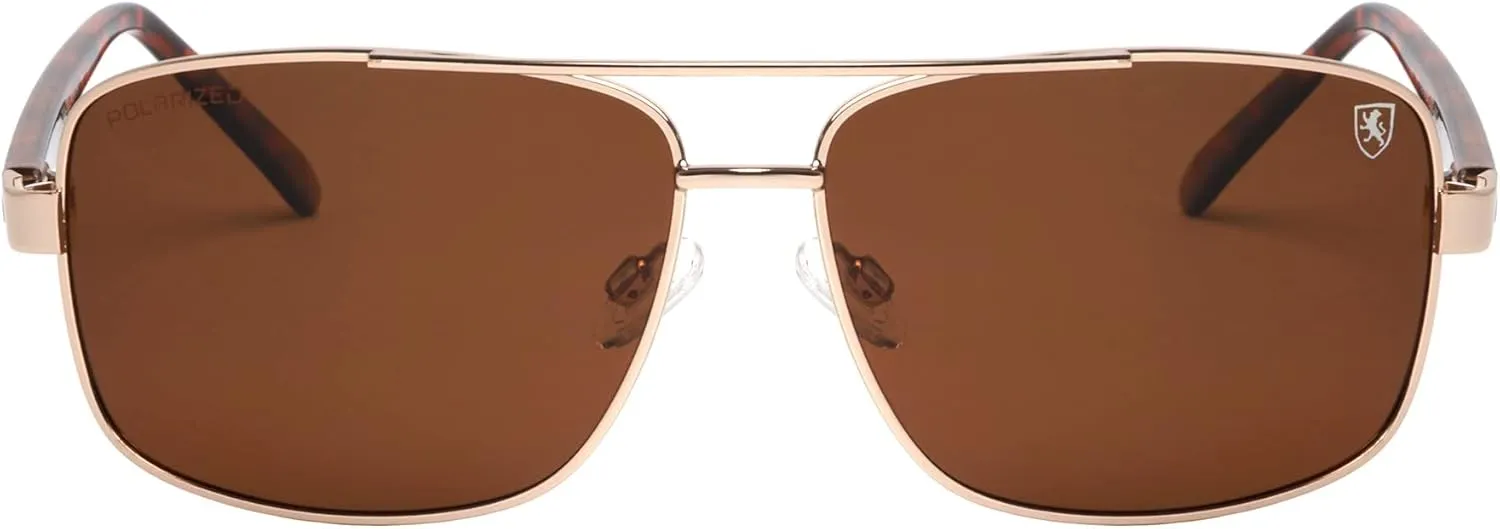 Breakout - Polarized Lightweight Rectangular Aviators Sunglasses