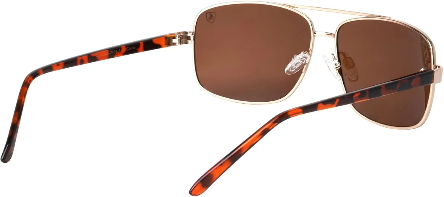 Breakout - Polarized Lightweight Rectangular Aviators Sunglasses