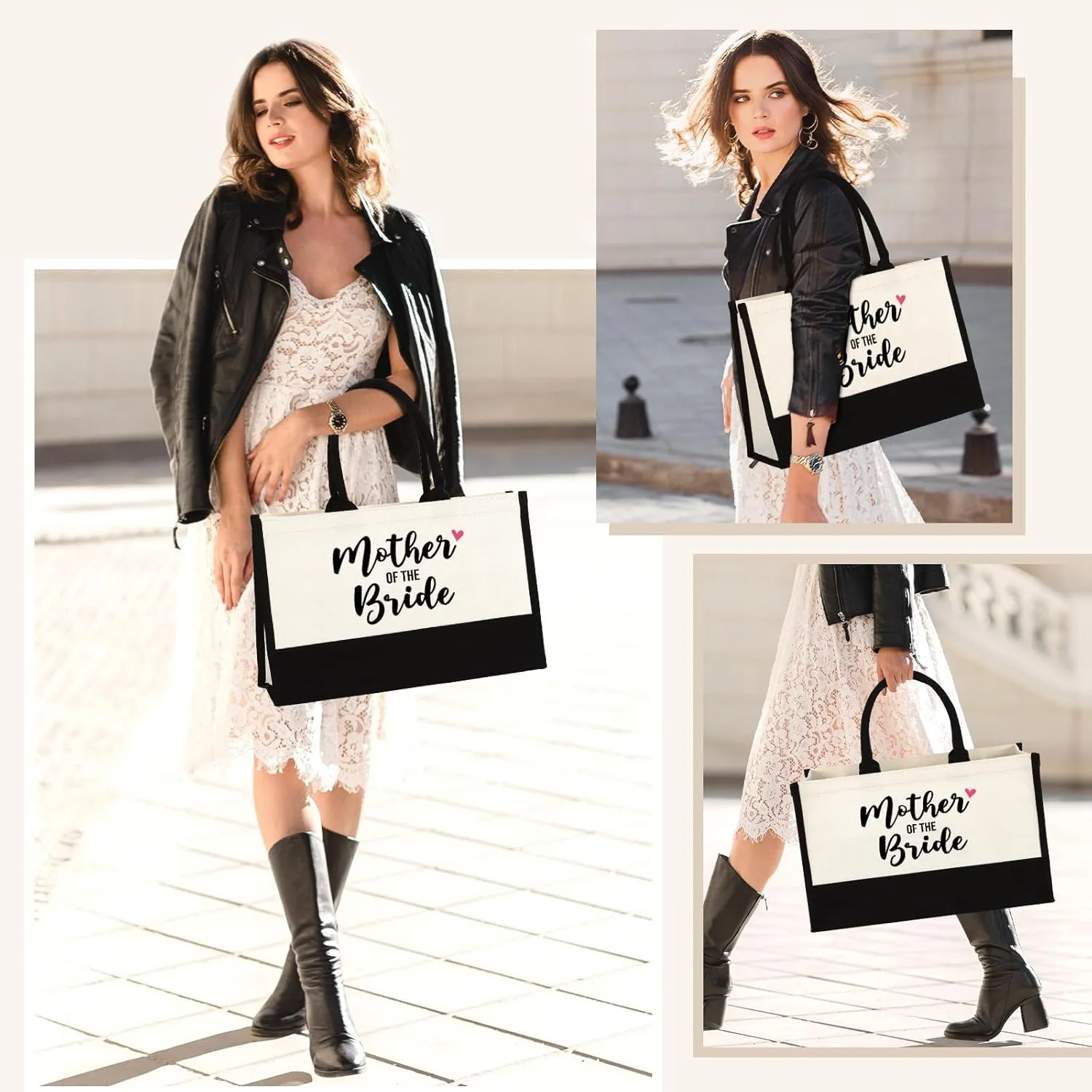 Bride Mother Gift Tote Bag Mother of The Bride Beach Bag,Wedding Engagement Gift Tote Bag for Bride of Mother