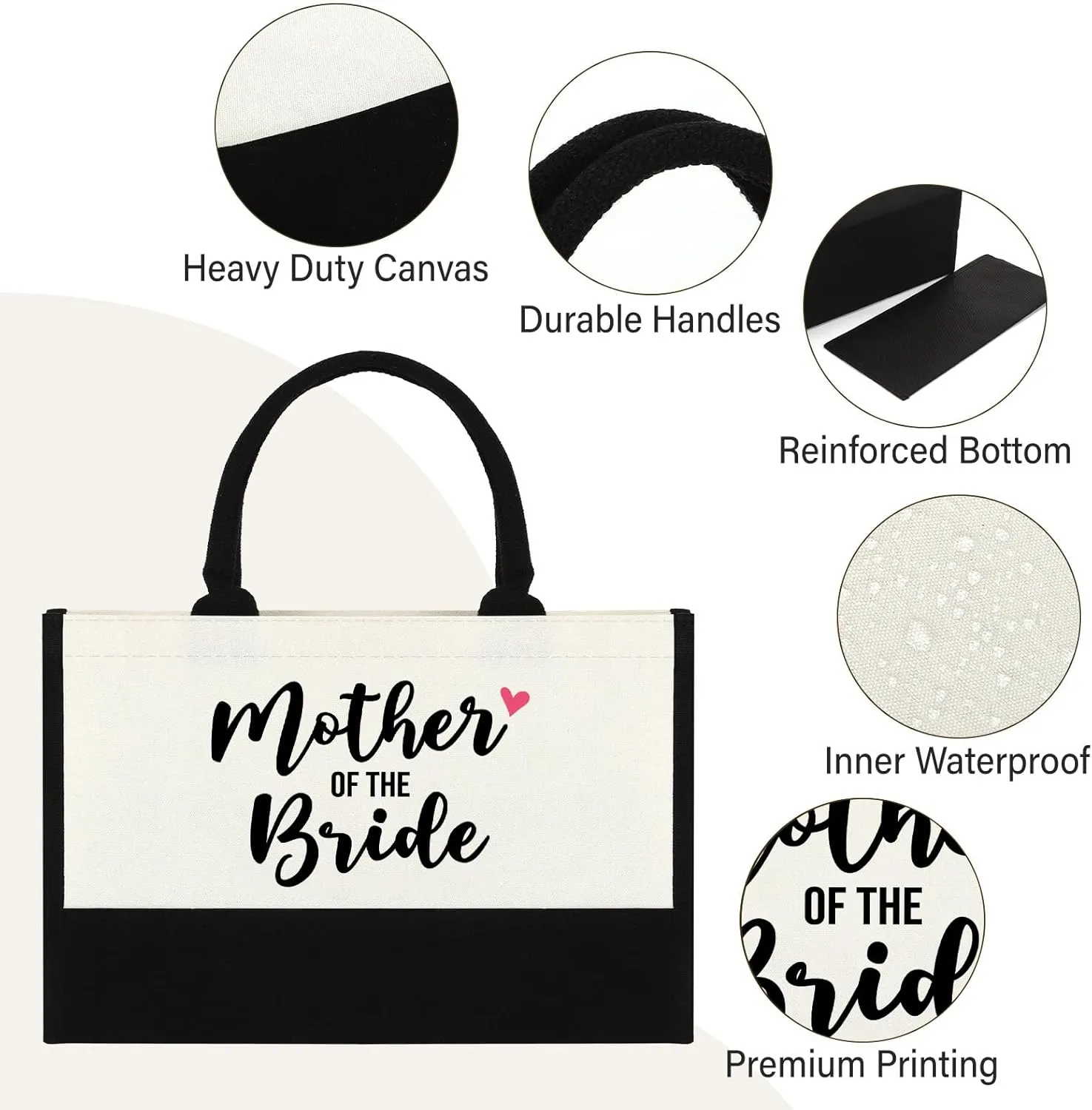 Bride Mother Gift Tote Bag Mother of The Bride Beach Bag,Wedding Engagement Gift Tote Bag for Bride of Mother