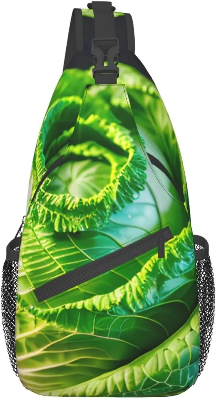 Bright Cabbage Crossbody Bags Sling Backpackï¼ŒMultipurpose Cross body Shoulder Bag for Men and Women Chest Bag Travel Hiking Daypack