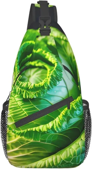 Bright Cabbage Crossbody Bags Sling Backpackï¼ŒMultipurpose Cross body Shoulder Bag for Men and Women Chest Bag Travel Hiking Daypack