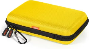 Bright Yellow Hard Shell Electronic Organizer Carrying Case - Shockproof Large Storage Case for Hard Drive, Phone, Power Bank, Charger, Earbuds - Zipper Pouch Gadget Bag for Business, School, Travel
