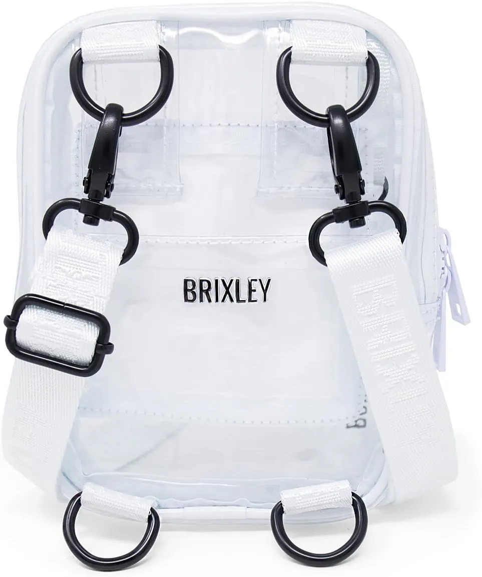 Brixley Crossbody Bag Sling Purse for Women Men Girls Travel, Multi Position Fanny Back Pack (Clear)