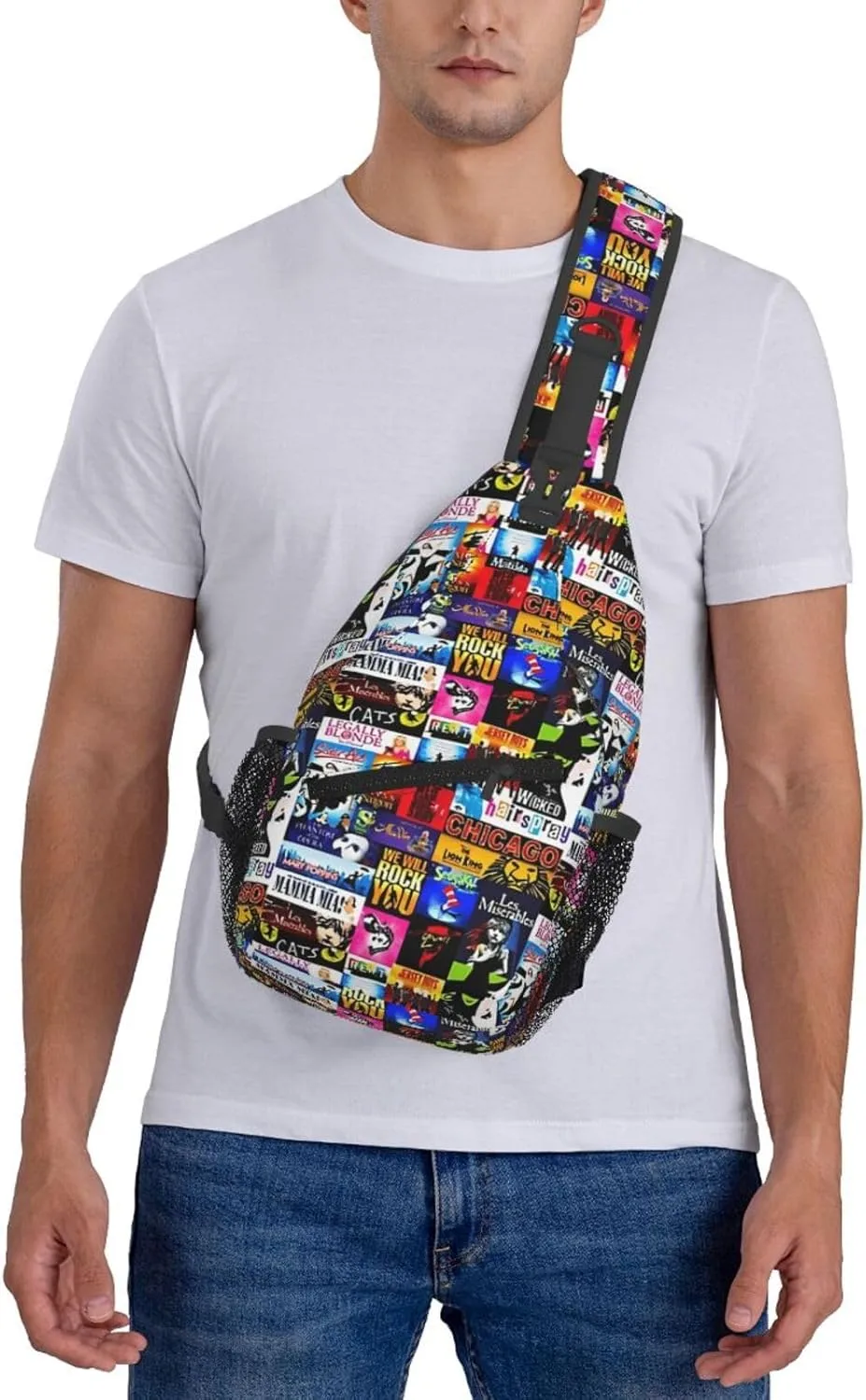 Broadway Musical Sling Backpack Crossbody Sling Bag, Shoulder Bags Chest Bag Daypack Fanny Pack Cross Body Bag For Women Men