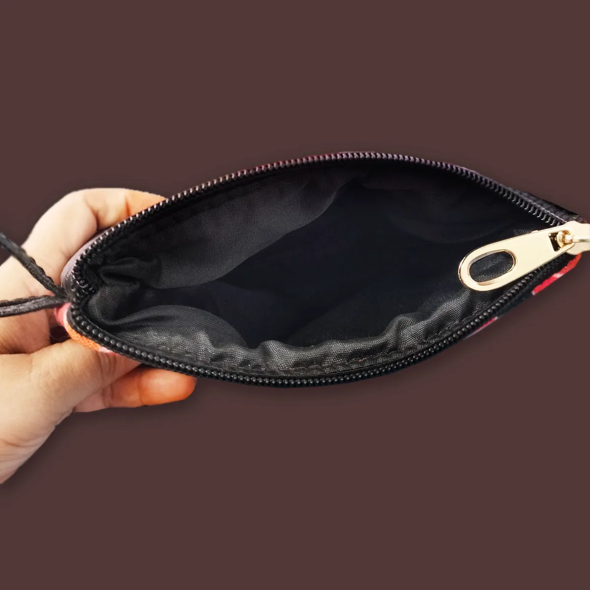 Brown Lotus Art Nouveau Multi-purpose Pouch