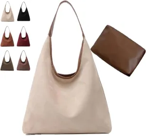Brown Suede Bags for Women Suede Hobo Bags Suede Purse Tote Handbags 2025