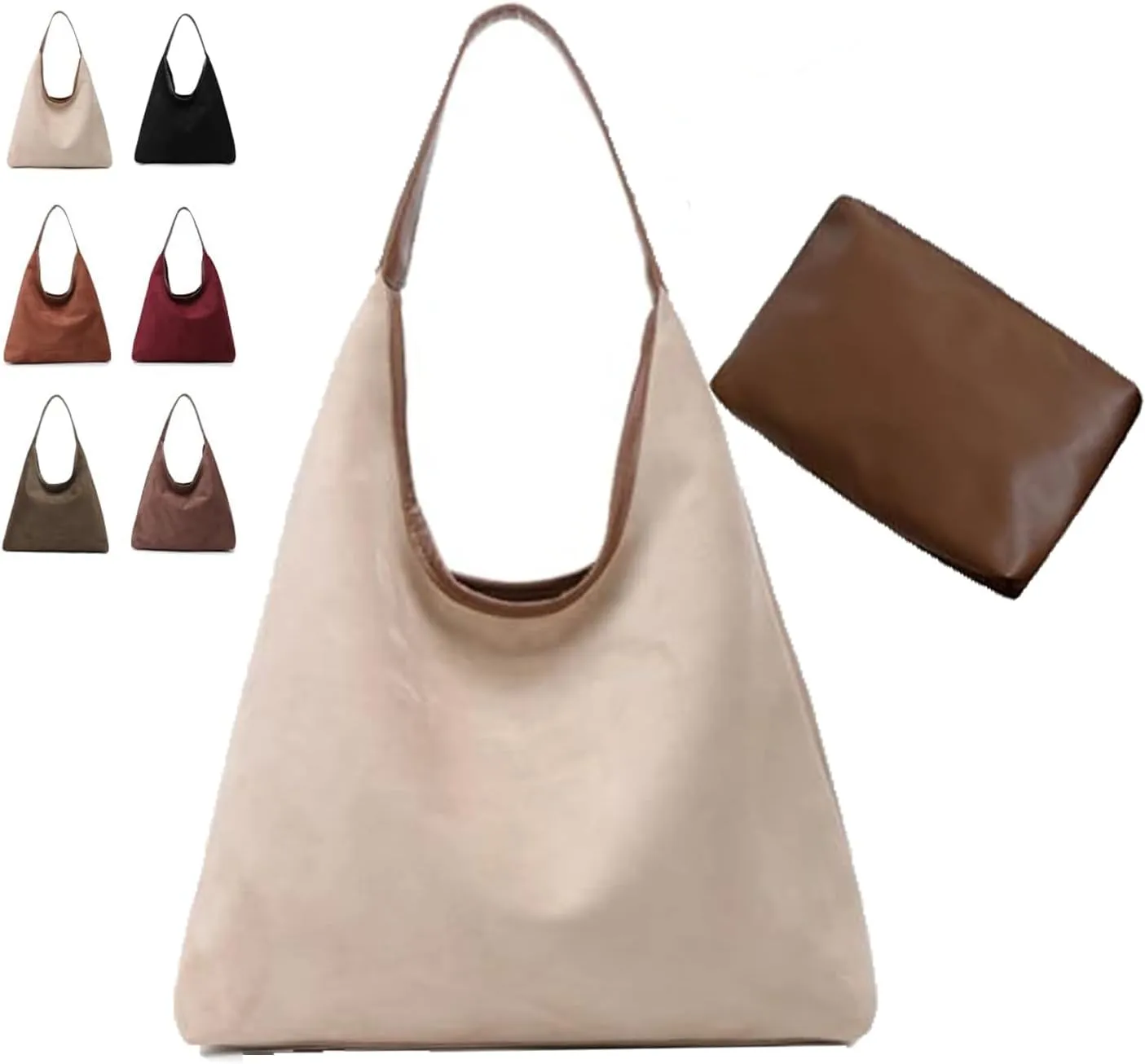 Brown Suede Bags for Women Suede Hobo Bags Suede Purse Tote Handbags 2025