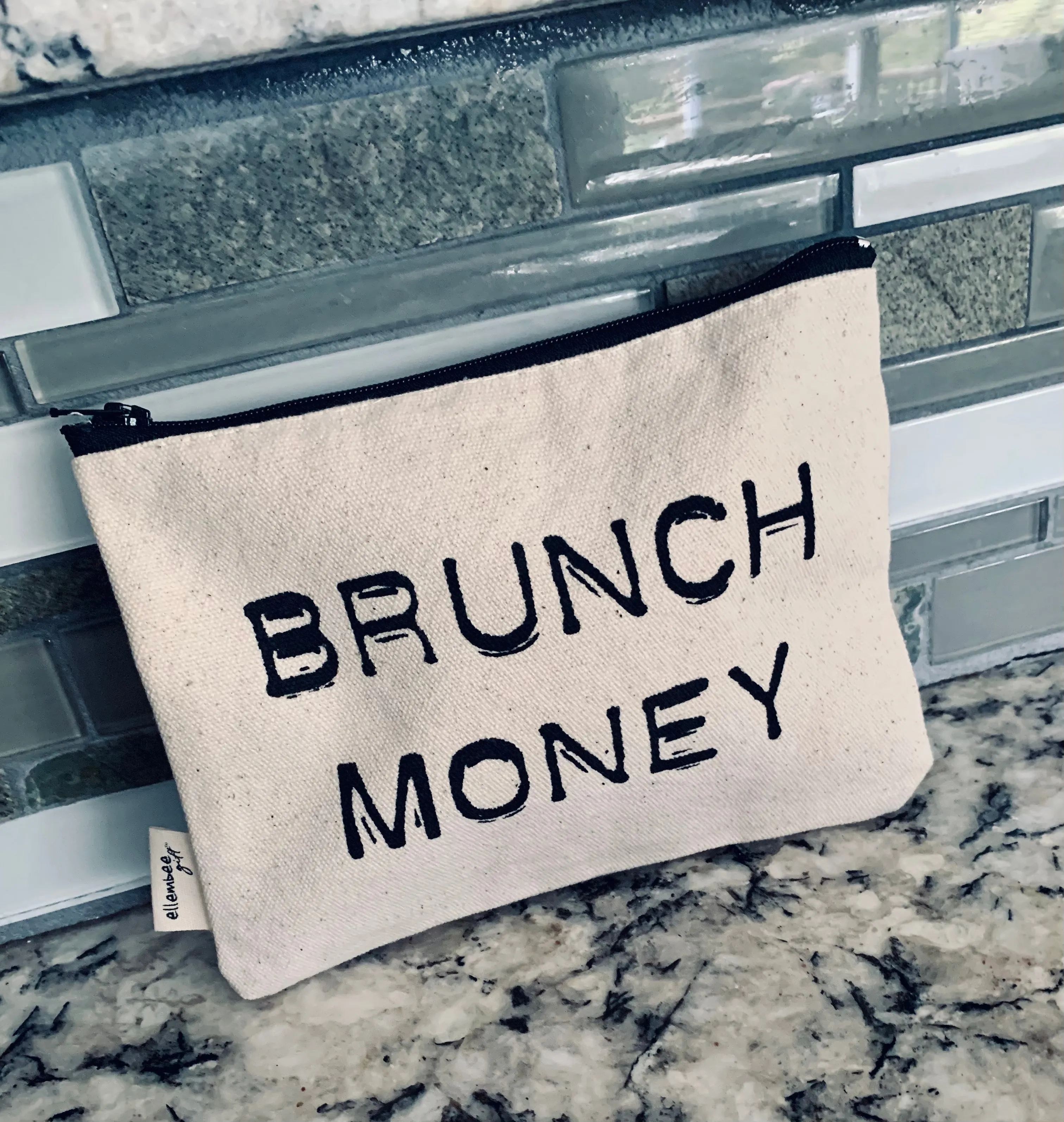 brunch money zipper pouch