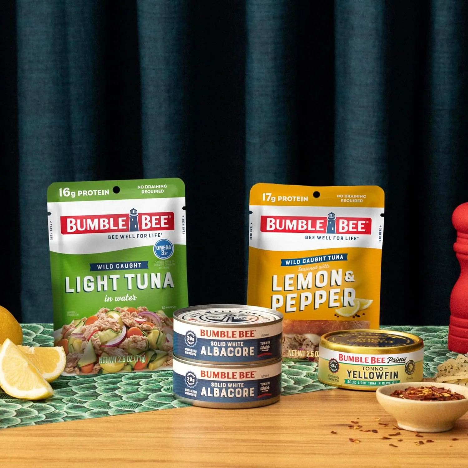 Bumble Bee Chunk Light Tuna in Water, 2.5 oz Pouches (Pack of 12) - Ready to Eat Wild Caught Skipjack Tuna Packet - 16g Protein per Serving - MSC Sustainable Seafood, Non-GMO, Gluten Free, Kosher