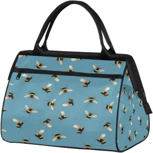 Bumblebee Cute Womens Weekender Overnight Bag Travel Duffel Bag Wide Open 25L Carry On Tote Bag Gym Duffle Bag for Women Teen Girls