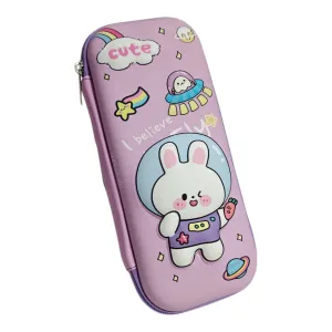 BUNNY RABBIT 3D PENCIL POUCH - PURPLE