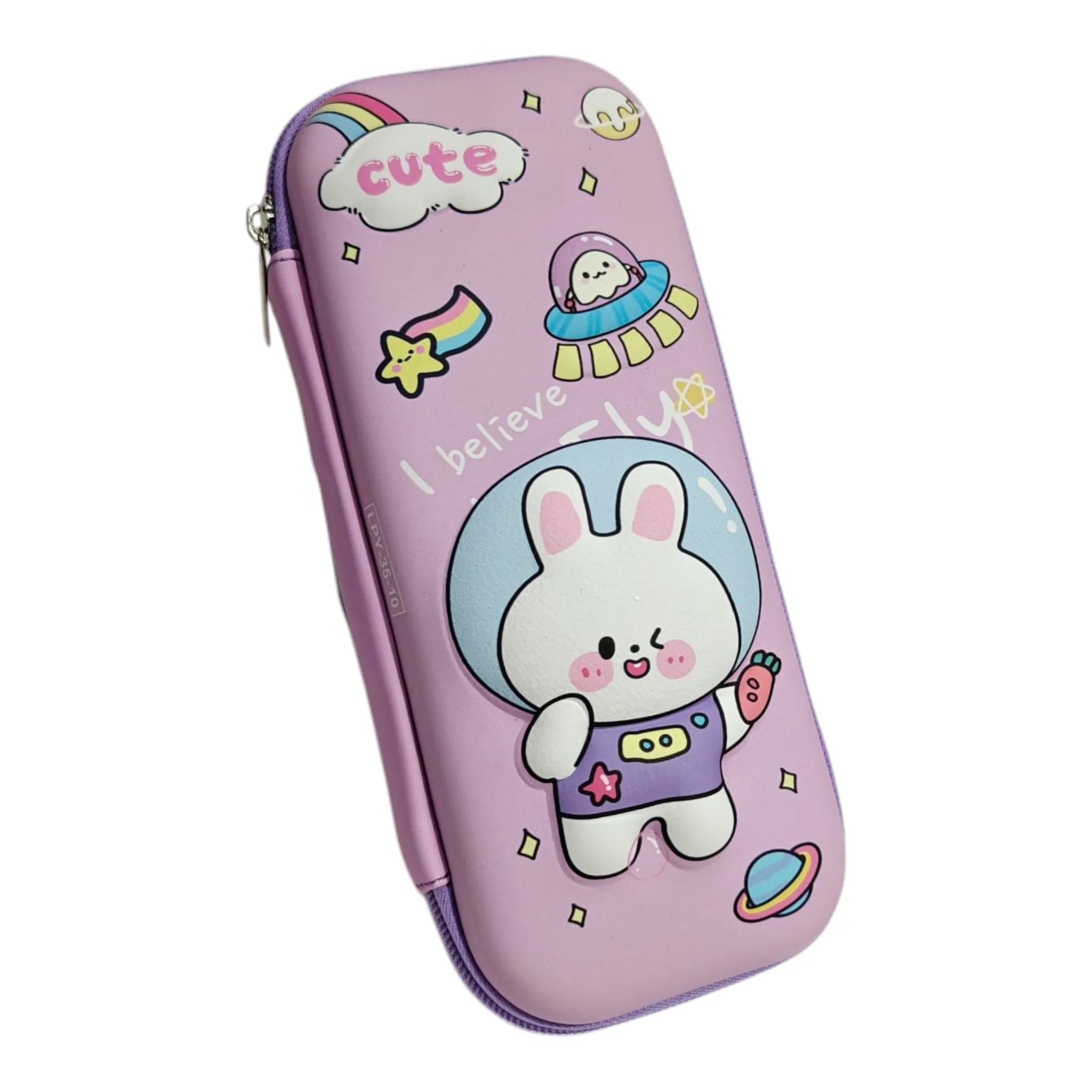 BUNNY RABBIT 3D PENCIL POUCH - PURPLE