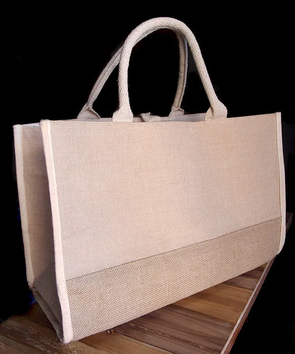 Burlap Juco Tote Bag with Accents