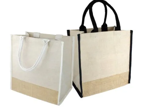 Burlap Juco Tote Bag with Accents