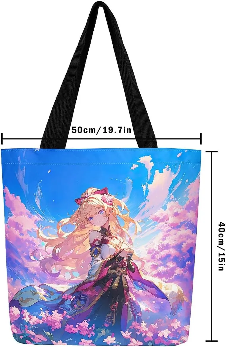 Butterfly Canvas Tote Bag,Cherry Blossom Travel Shopping Bag,Rustic Aesthetic Animal Handbag