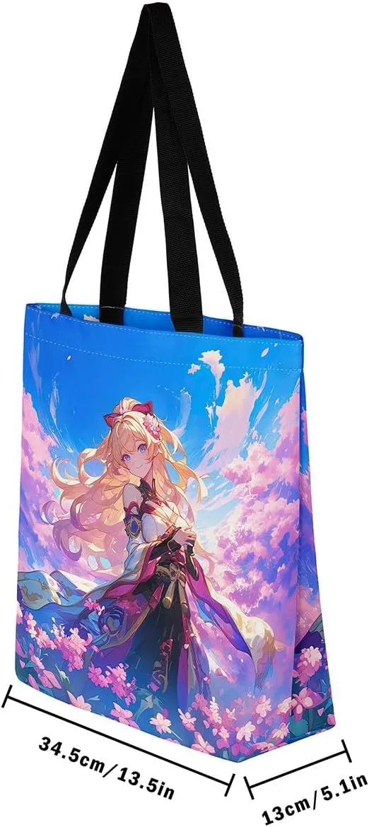 Butterfly Canvas Tote Bag,Cherry Blossom Travel Shopping Bag,Rustic Aesthetic Animal Handbag