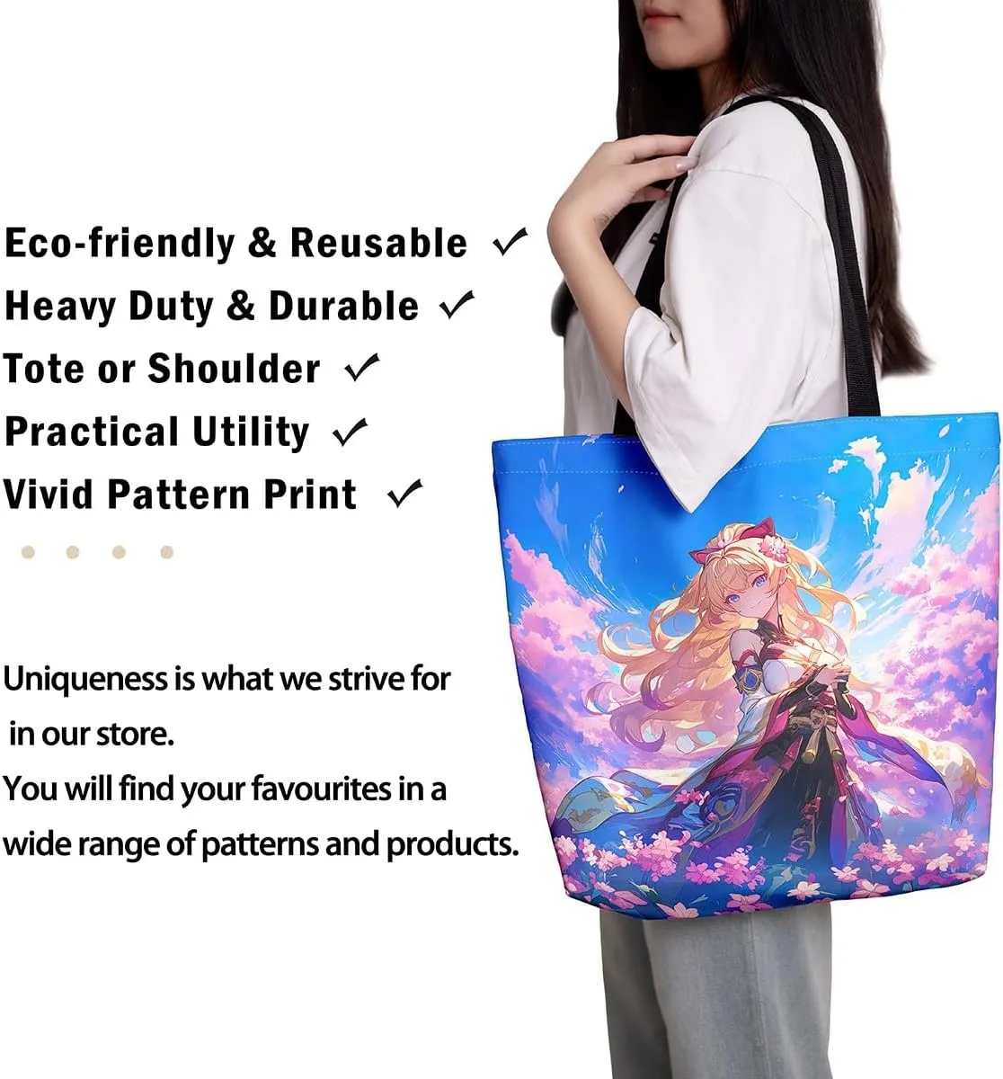 Butterfly Canvas Tote Bag,Cherry Blossom Travel Shopping Bag,Rustic Aesthetic Animal Handbag