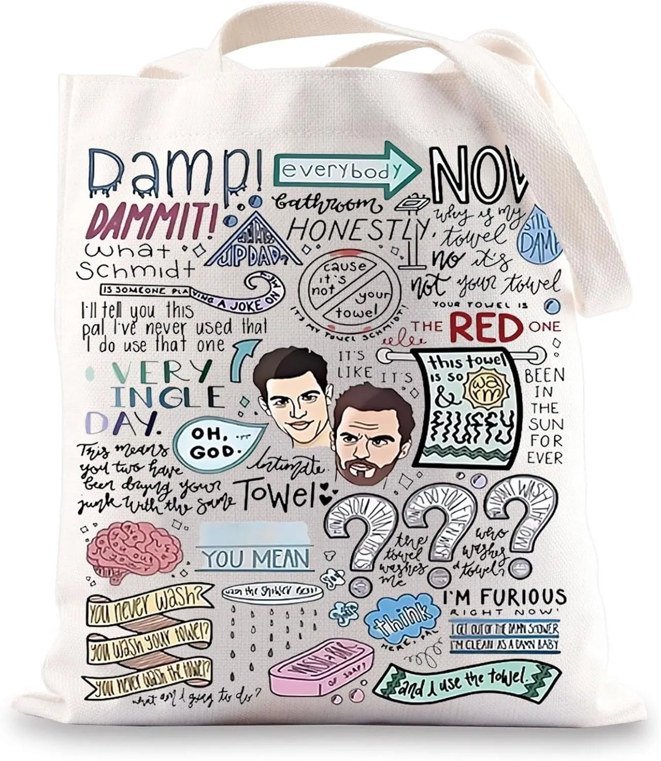 BWWKTOP Nick Miller Tote Bag Schmidt Fans Gift Nick Miller Shopping Handbag Jessica Merch