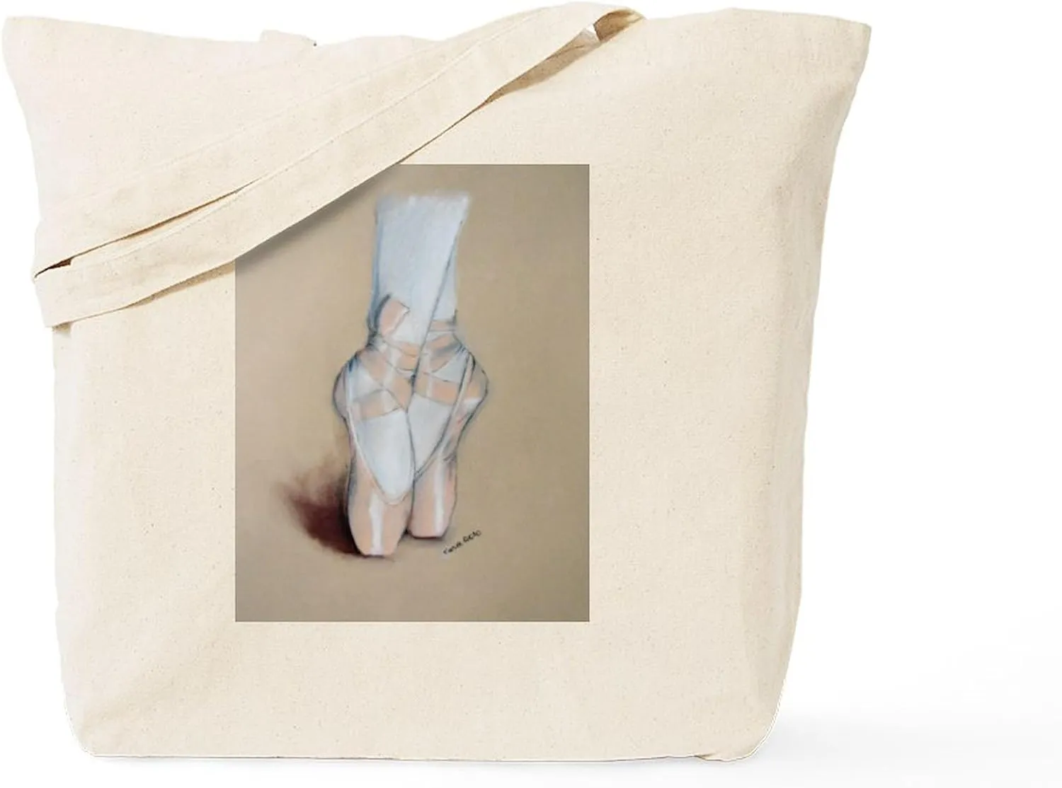 CafePress Ballet Pointe Shoes Tote Bag Reusable Natural Beige Canvas Shopping Bag