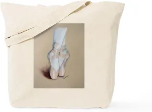 CafePress Ballet Pointe Shoes Tote Bag Reusable Natural Beige Canvas Shopping Bag