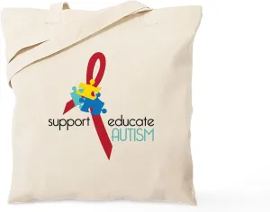 CafePress Educate Tote Bag Reusable Natural Beige Canvas Shopping Bag
