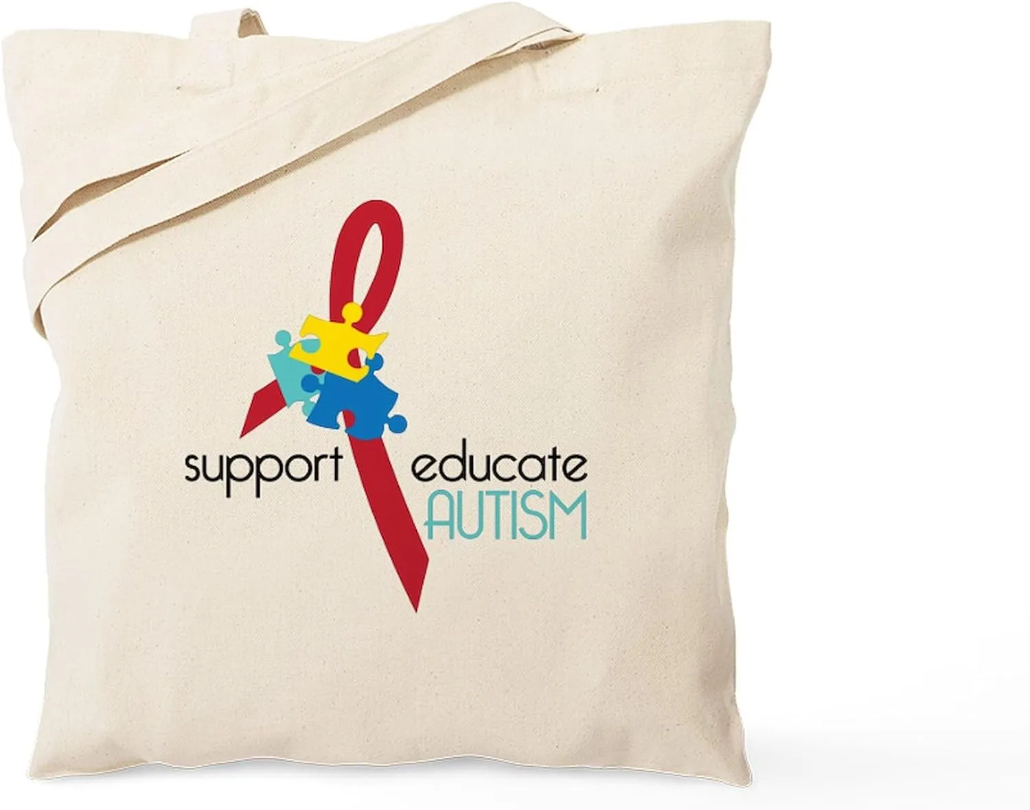 CafePress Educate Tote Bag Reusable Natural Beige Canvas Shopping Bag