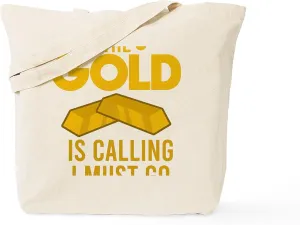 CafePress Gold Prospector Miner Funny Digging Minin Tote Bag Reusable Natural Beige Canvas Shopping Bag