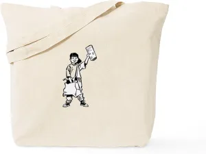 CafePress Paperboy Delivering Newspaper Tote Bag Reusable Natural Beige Canvas Shopping Bag
