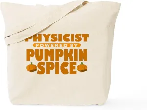 CafePress Physicist Powered By Pumpkin Spice Tote Bag Reusable Natural Beige Canvas Shopping Bag