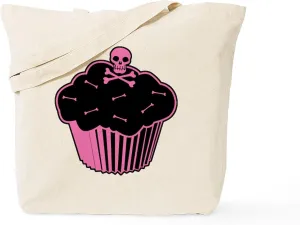 CafePress Pink Poison Cupcake Tote Bag Reusable Natural Beige Canvas Shopping Bag