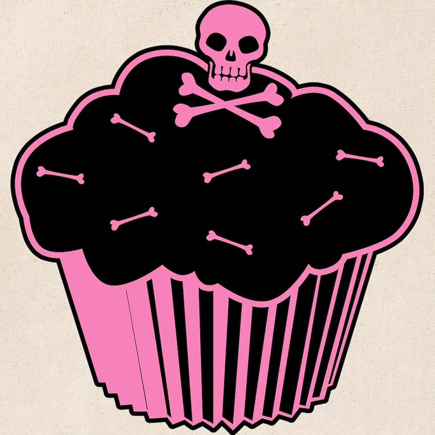 CafePress Pink Poison Cupcake Tote Bag Reusable Natural Beige Canvas Shopping Bag