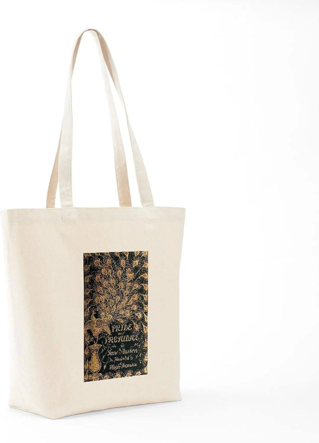 CafePress Pride And Prejudice Bookcover Tote Bag Reusable Natural Beige Canvas Shopping Bag