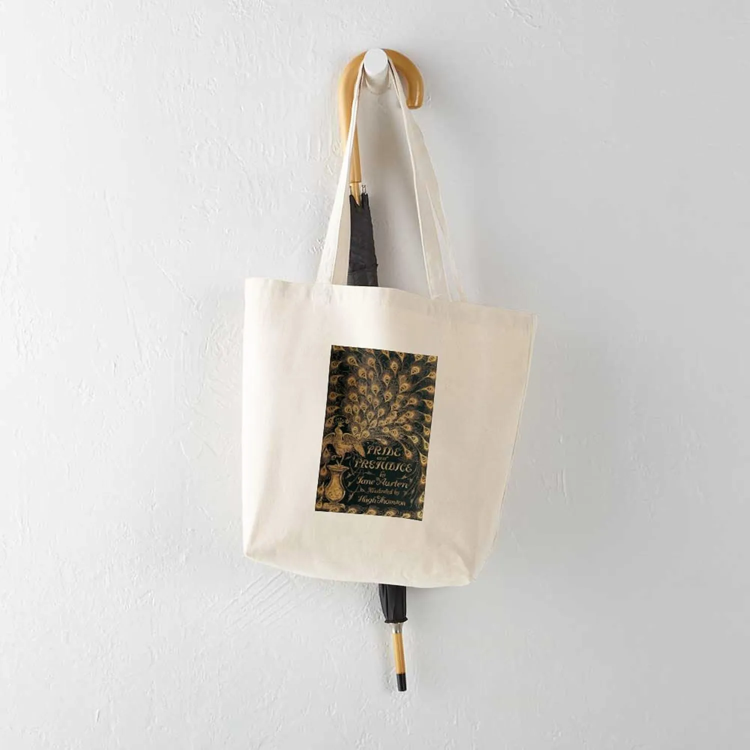 CafePress Pride And Prejudice Bookcover Tote Bag Reusable Natural Beige Canvas Shopping Bag