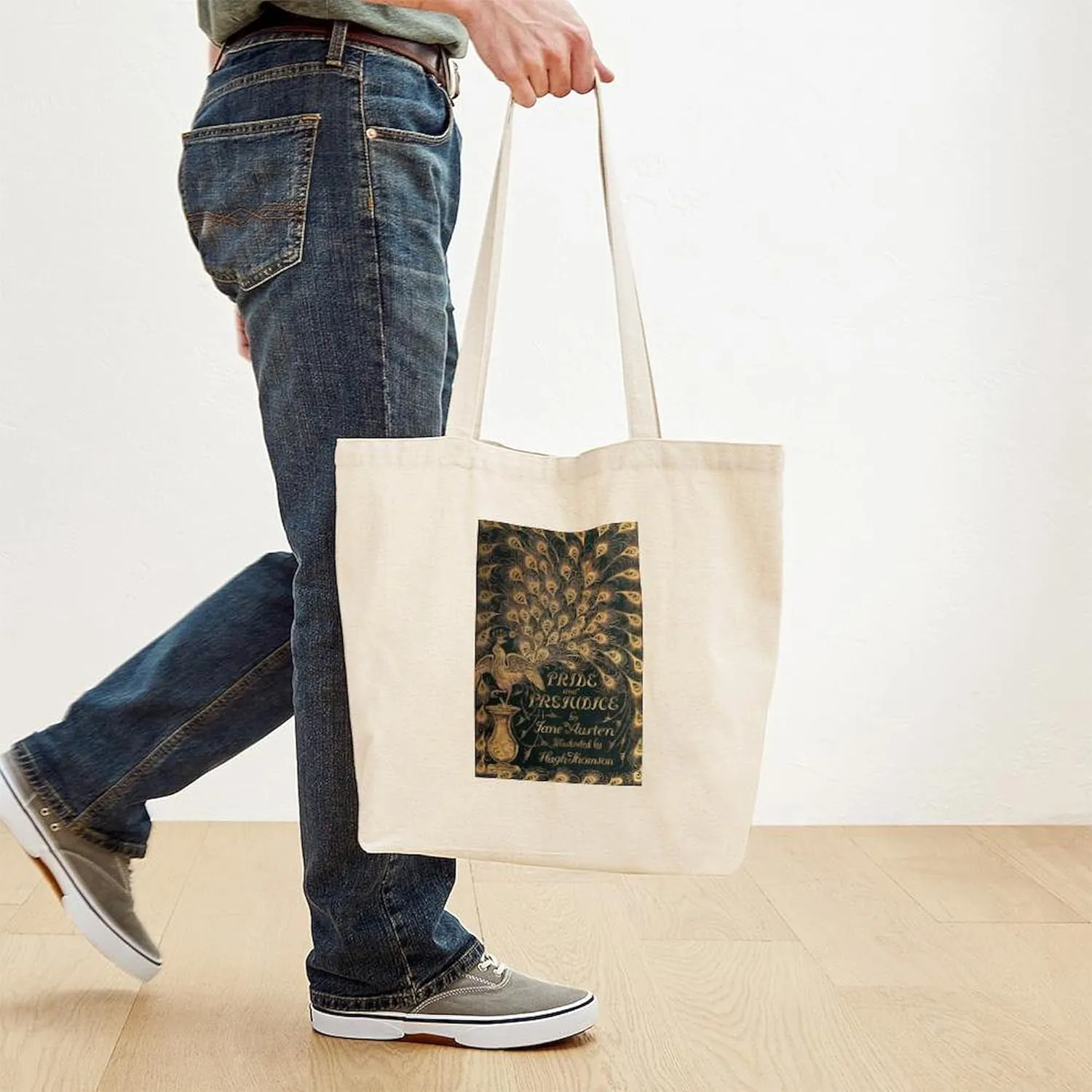 CafePress Pride And Prejudice Bookcover Tote Bag Reusable Natural Beige Canvas Shopping Bag