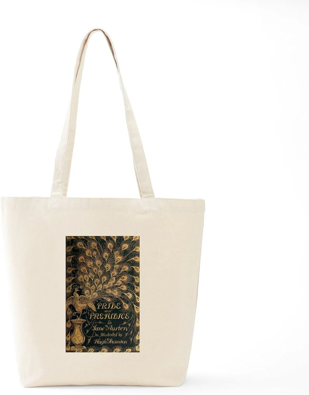 CafePress Pride And Prejudice Bookcover Tote Bag Reusable Natural Beige Canvas Shopping Bag